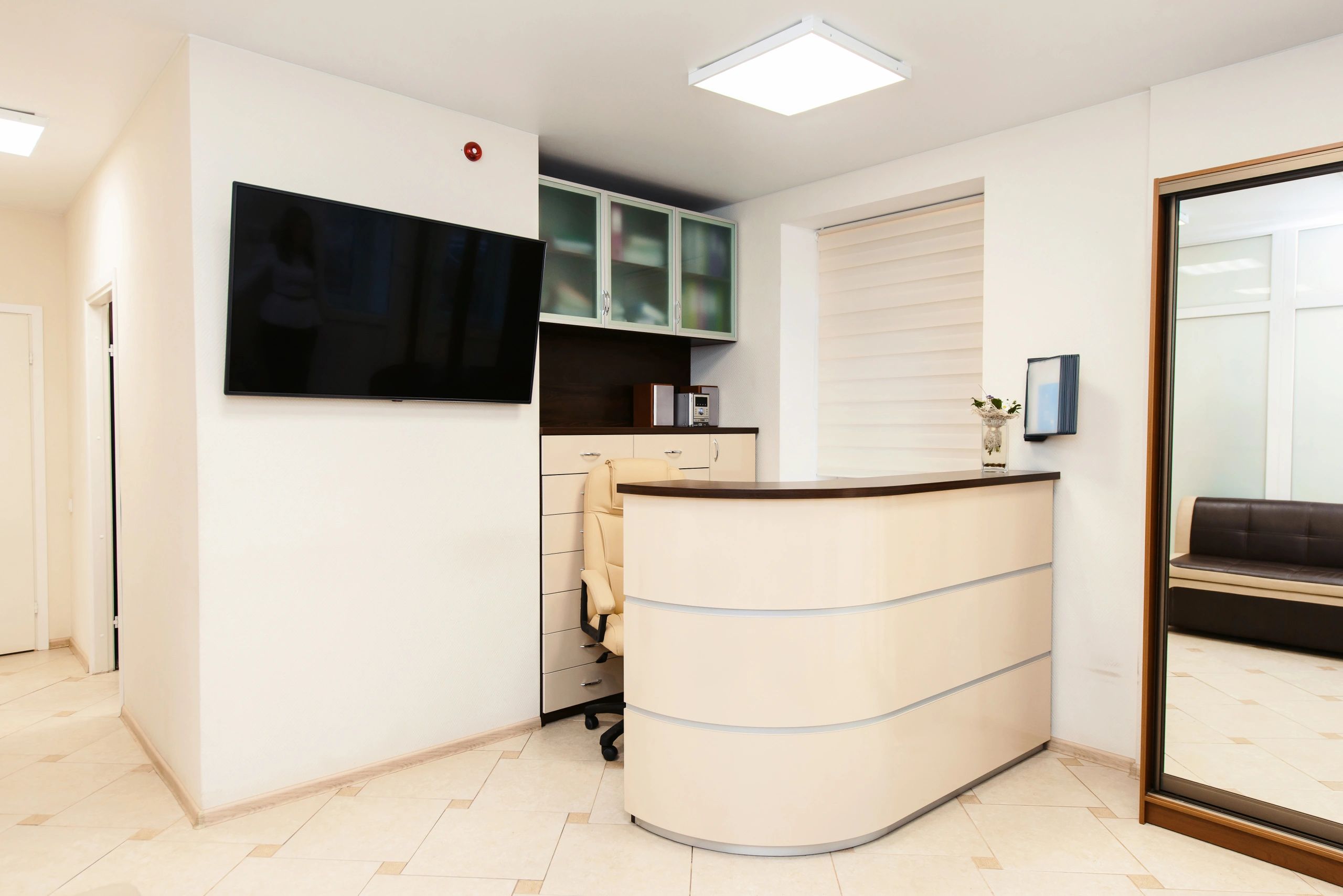 Modern professional healthcare reception area