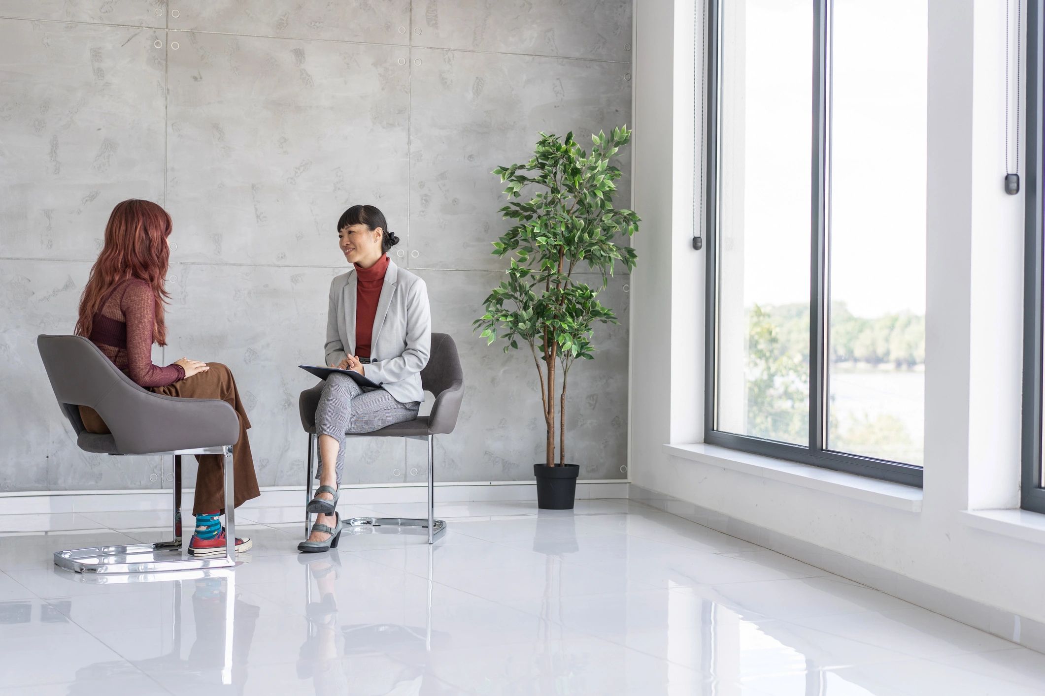 Professional office consultation between two adults